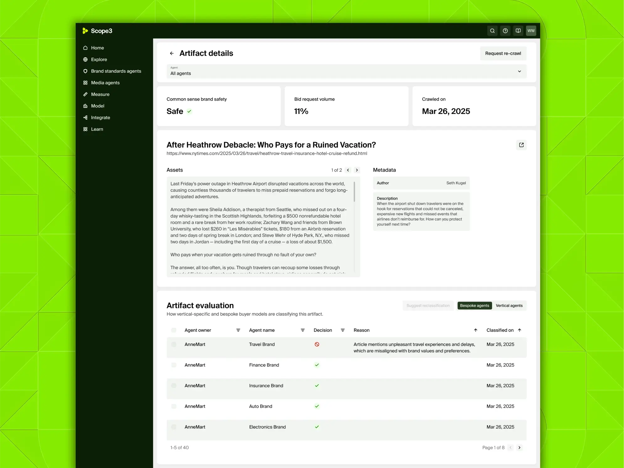 artifact classification report